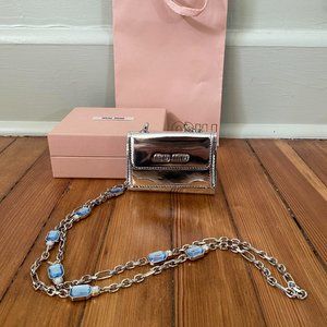 Miu Miu Card Case on Jewel Chain Strap